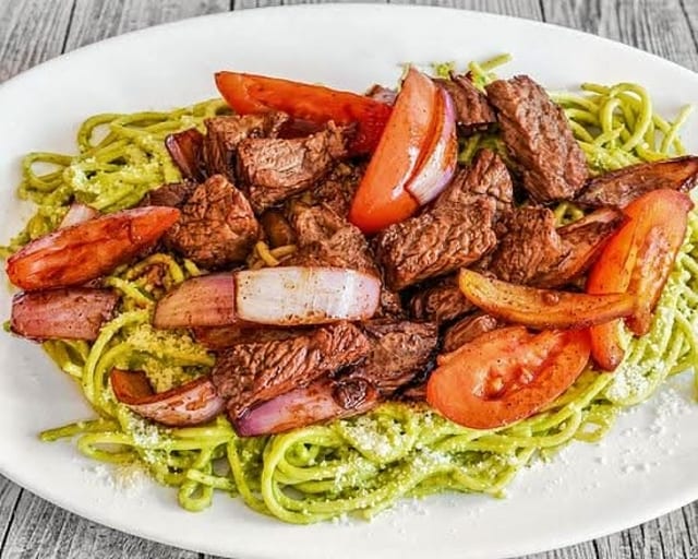 Beef Pesto Saltado.